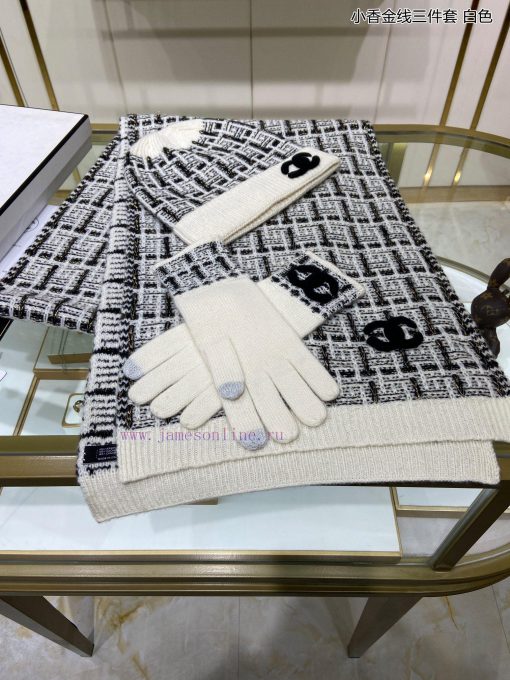 High end socialite customized pure cashmere quality Chanel gold thread three piece set is fao2ox4gcl - Image 4