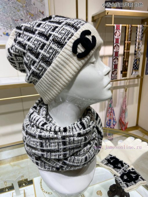 High end socialite customized pure cashmere quality Chanel gold thread three piece set is fao2ox4gcl - Image 8
