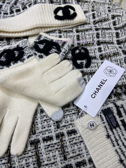 High end socialite customized pure cashmere quality Chanel gold thread three piece set is fao2ox4gcl - Image 10