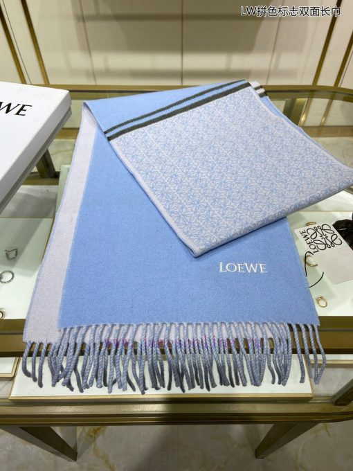 Top of the line original unisex Roewe LW color blocked logo double-sided long scarf. It's fovdkuz6k1 - Image 4