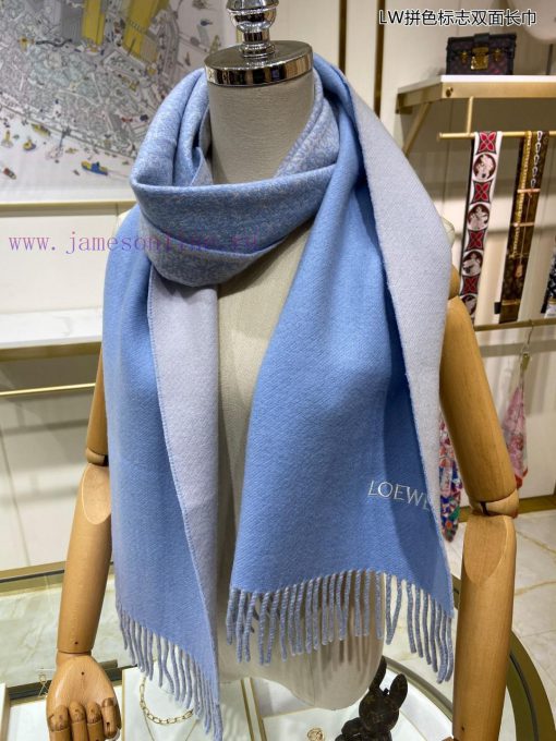 Top of the line original unisex Roewe LW color blocked logo double-sided long scarf. It's fovdkuz6k1 - Image 7