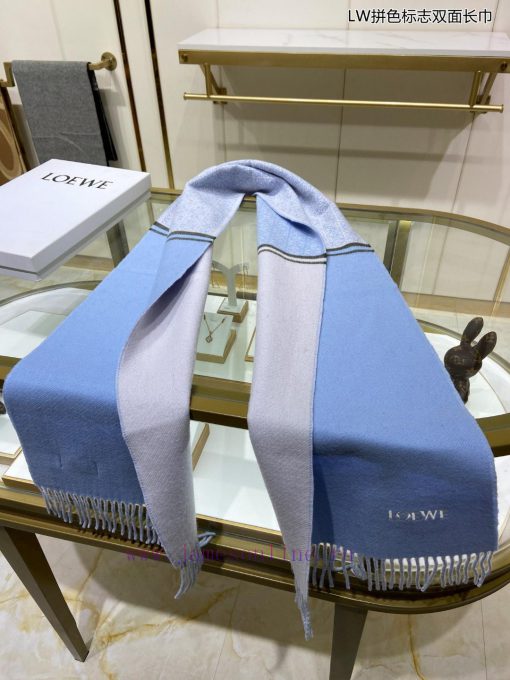 Top of the line original unisex Roewe LW color blocked logo double-sided long scarf. It's fovdkuz6k1 - Image 10