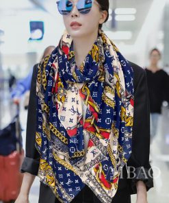 Cashmere Long Scarf Synchronized Sincerely Praising Lujia L Chain Pattern Long Scarf Louis Vg35y2cn7