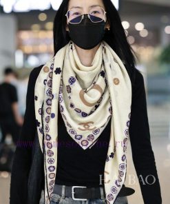 The new Chanel Double C Small Flower Logo 140 Cashmere Square Scarf is highly recommended by7wm020n6