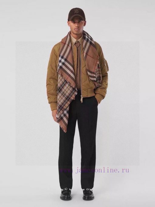 𝐁𝐔𝐑𝐁𝐄𝐑𝐑𝐘 Double sided plaid scarf coffee color100 * 210cm wool and silkGrid pattern with preheb86y2i - Image 2