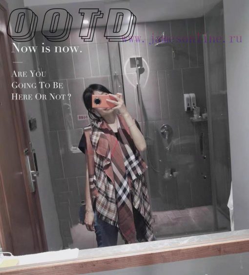 𝐁𝐔𝐑𝐁𝐄𝐑𝐑𝐘 Double sided plaid scarf coffee color100 * 210cm wool and silkGrid pattern with preheb86y2i - Image 3
