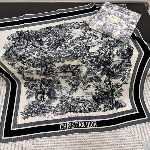 New Release ️𝐃𝐈𝐎𝐑 Early Autumn New Collection "Ruyi Cong Hand drawn Square Towel"Size110x110vib8er7p - Image 6