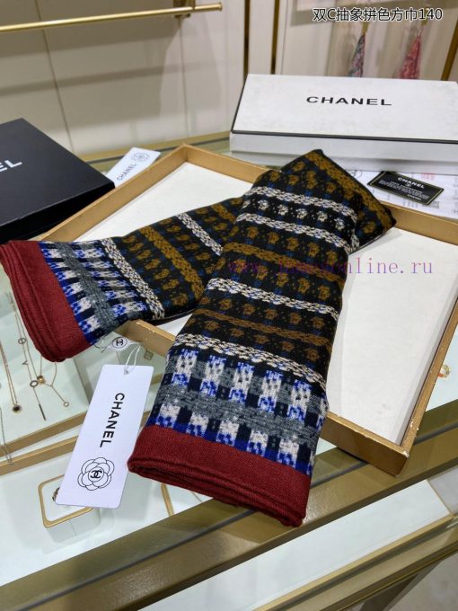The new Double C Abstract Color Block Scarf 140 Cashmere Double sided Same color Printed Scadznw5jhr - Image 4