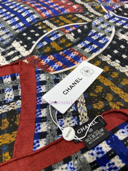 The new Double C Abstract Color Block Scarf 140 Cashmere Double sided Same color Printed Scadznw5jhr - Image 10