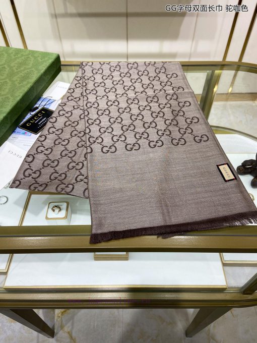 Gucci classic shawl GG letter double-sided long scarf G evergreen tree style, unisex and suiwtped6ta - Image 4