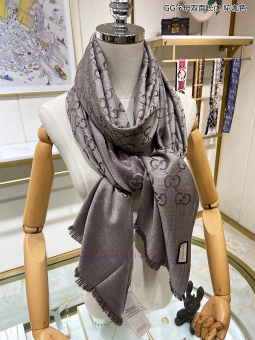 Gucci classic shawl GG letter double-sided long scarf G evergreen tree style, unisex and suiwtped6ta - Image 5
