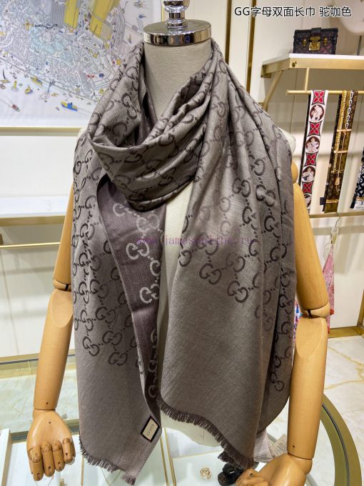 Gucci classic shawl GG letter double-sided long scarf G evergreen tree style, unisex and suiwtped6ta - Image 6