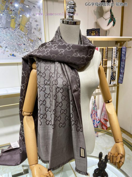 Gucci classic shawl GG letter double-sided long scarf G evergreen tree style, unisex and suiwtped6ta - Image 7