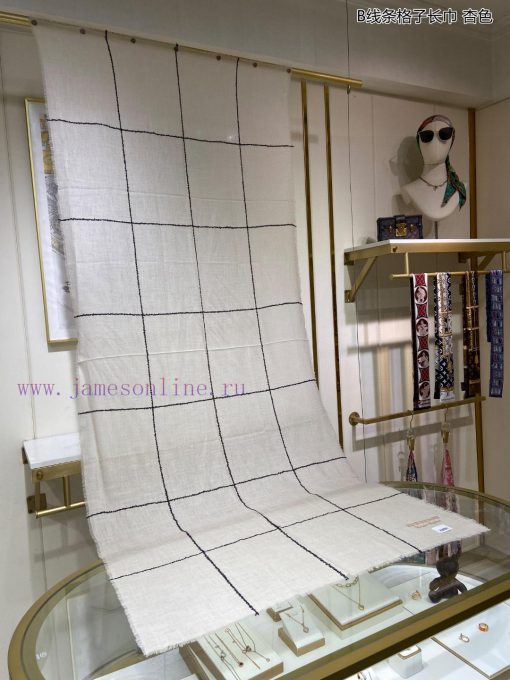 New top-level unparalleled beauty B-line grid long scarf, exquisite and versatile limited ed4hzqogli - Image 4