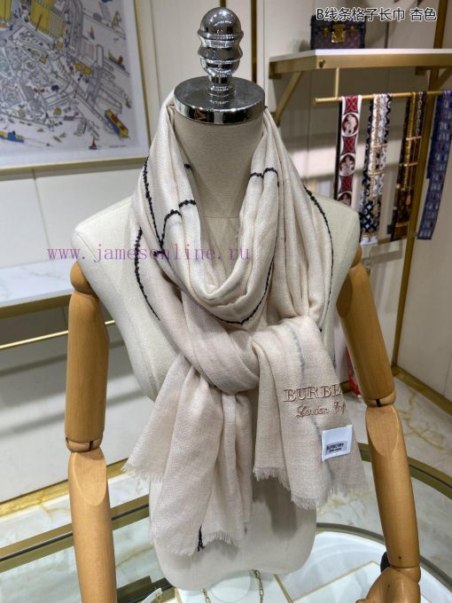 New top-level unparalleled beauty B-line grid long scarf, exquisite and versatile limited ed4hzqogli - Image 6
