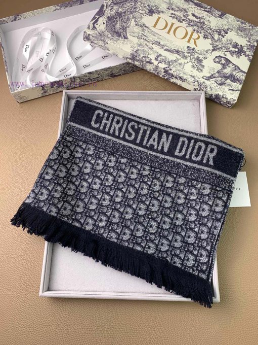 D's navy blue vintage flower new double-sided jacquard cashmere long scarf is being purchaseei1iv77o - Image 2