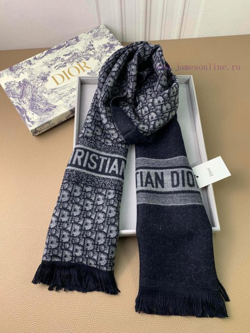 D's navy blue vintage flower new double-sided jacquard cashmere long scarf is being purchaseei1iv77o - Image 6
