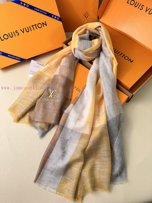 Lv's 2023 new checkerboard embroidered scarf with exquisite color matching, supplied with Katyb95kng - Image 9