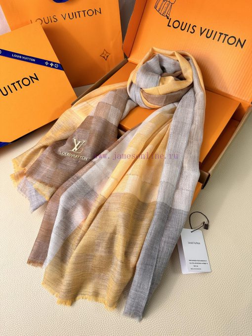 Lv's 2023 new checkerboard embroidered scarf with exquisite color matching, supplied with Katyb95kng - Image 10
