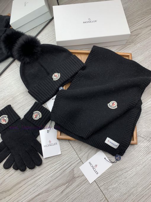 Three piece wool set with a mask, fox fur hat, scarf, gloves, classic set of hats, warm and jsbhifr3 - Image 5