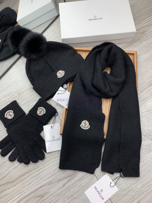 Three piece wool set with a mask, fox fur hat, scarf, gloves, classic set of hats, warm and jsbhifr3 - Image 6