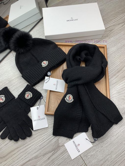 Three piece wool set with a mask, fox fur hat, scarf, gloves, classic set of hats, warm and jsbhifr3 - Image 7