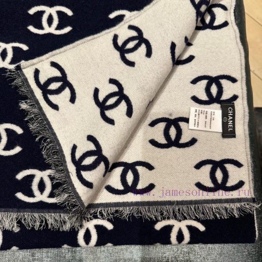 Chanel 2023 New Autumn/Winter Classic Series ScarfThe ultimate collision of black and white,v8oz3rc2 - Image 3