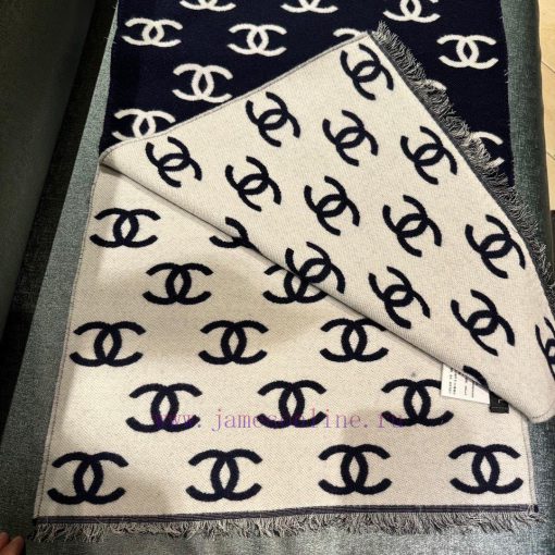 Chanel 2023 New Autumn/Winter Classic Series ScarfThe ultimate collision of black and white,v8oz3rc2 - Image 5