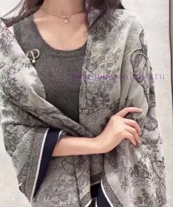 Square scarf D home shawl ️ Classic animal pattern paired with a luxurious silk wool blend tbbs3yewj