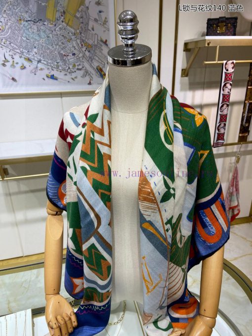 High end customized L lock and pattern 140 cashmere square scarf, 2023 new square scarf withmf0tutxn - Image 7