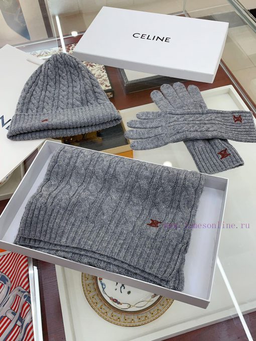 Celine's top tier high-end three piece set is now available in stock. Celine hats, scarves, 9b3frpws - Image 2