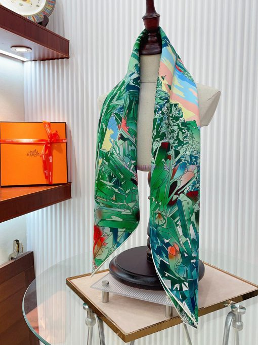 18mm pure silk double-sided same color on the new HERMES heavyweight crystal valley square s3fcosexj - Image 8