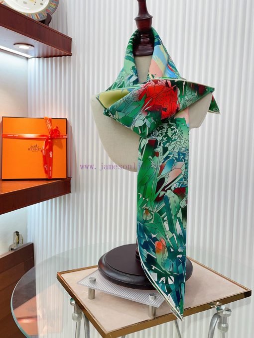 18mm pure silk double-sided same color on the new HERMES heavyweight crystal valley square s3fcosexj - Image 9