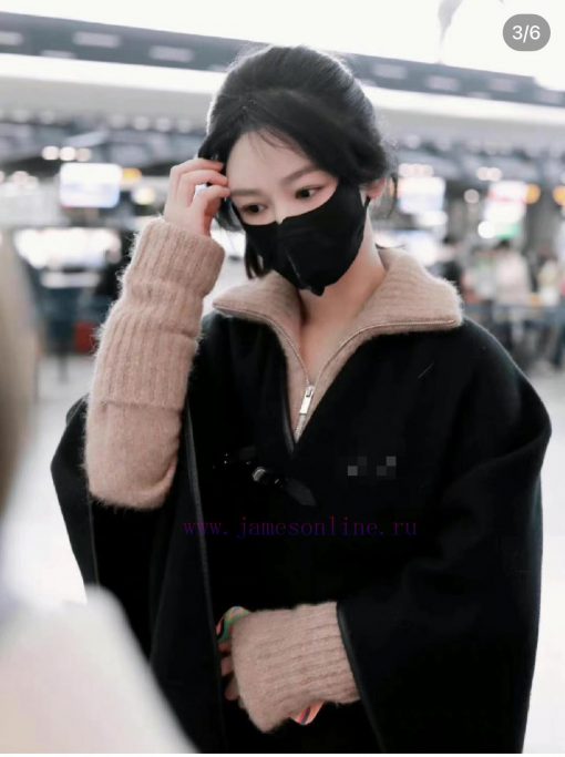 Yang Zi The same HERMES solid color leather bound cape cape HERMES autumn and winter new paryiybq81t - Image 3