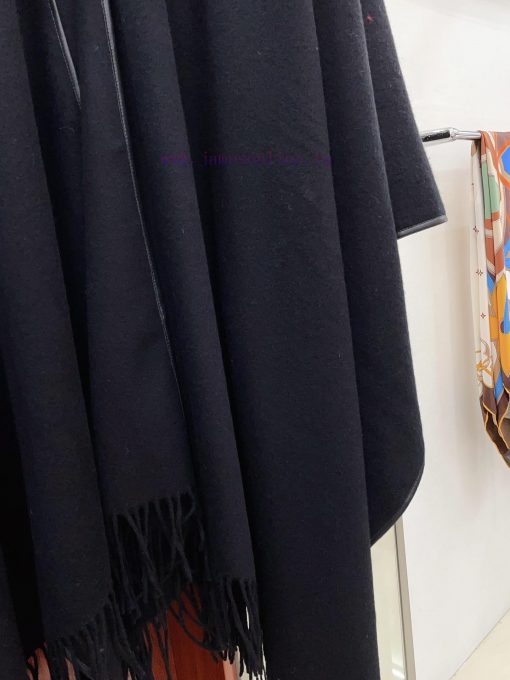 Yang Zi The same HERMES solid color leather bound cape cape HERMES autumn and winter new paryiybq81t - Image 8