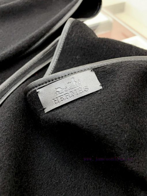 Yang Zi The same HERMES solid color leather bound cape cape HERMES autumn and winter new paryiybq81t - Image 10