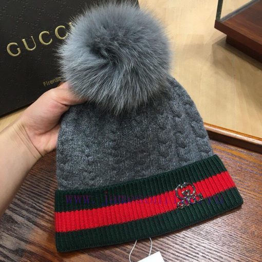 Gucci set GUCCI ️ Original single hat scarf set with rabbit fur cashmere, paired with a 15cms372pjdh - Image 3