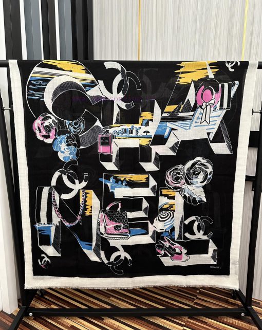 Chanel 2024 is so beautiful that it's a heart wrenching flower double c cashmere long scarf.jddizcd8 - Image 10