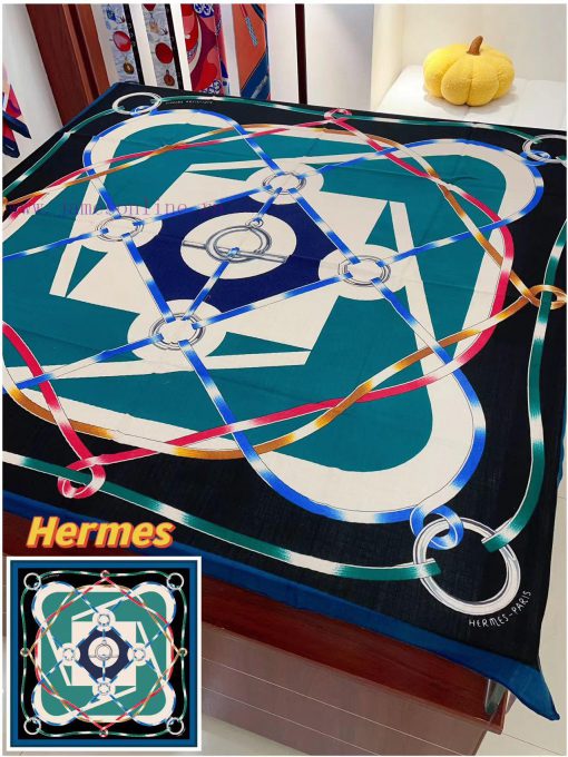 The new HERMES is highly recommended for its artistic rhetoric of 140 cashmere square scarvequ7cyq0z - Image 8