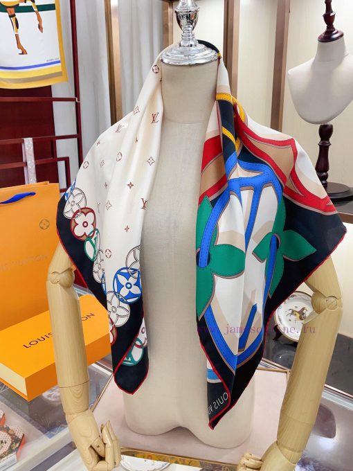 The new LV silk product with a large flower logo is a 90 inch silk square scarf. The Rising tm50xgxd - Image 10