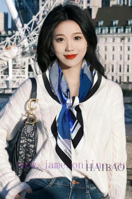 DO Home D Color blocked Pattern 90 Silk Square Scarf is recommended for VIP customers. You m7bxljxzg - Image 2
