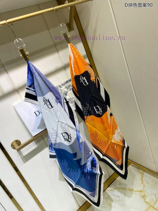DO Home D Color blocked Pattern 90 Silk Square Scarf is recommended for VIP customers. You m7bxljxzg - Image 3
