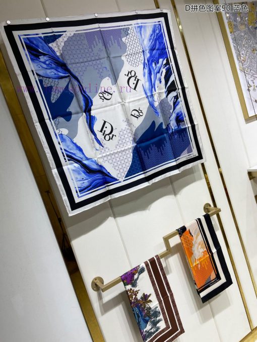 DO Home D Color blocked Pattern 90 Silk Square Scarf is recommended for VIP customers. You m7bxljxzg - Image 4