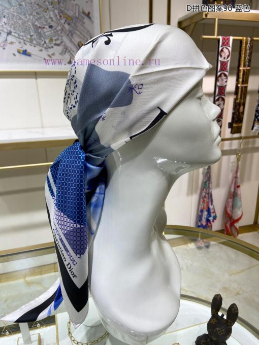 DO Home D Color blocked Pattern 90 Silk Square Scarf is recommended for VIP customers. You m7bxljxzg - Image 6