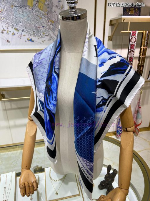 DO Home D Color blocked Pattern 90 Silk Square Scarf is recommended for VIP customers. You m7bxljxzg - Image 9