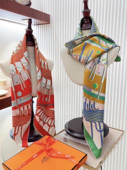 18mm double-sided different color silk scarf Hermes double-sided silk scarf has a new style eb6zxqy9 - Image 9