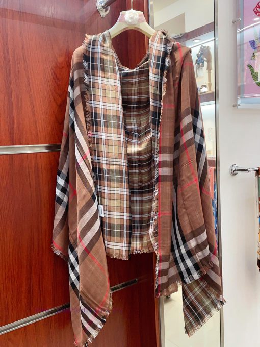 B Fine Grid Double sided Long Scarf Burberry's New Double sided Dual use Grid Pattern Cashmemgm6ud0a - Image 5