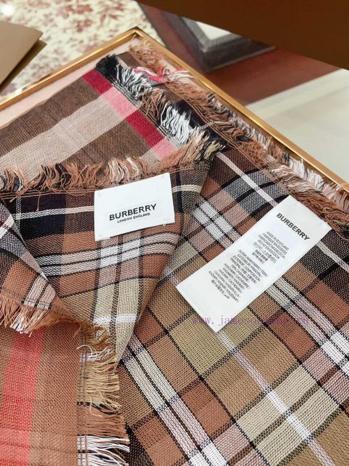 B Fine Grid Double sided Long Scarf Burberry's New Double sided Dual use Grid Pattern Cashmemgm6ud0a - Image 8