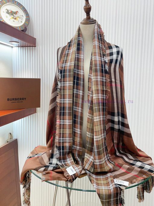 B Fine Grid Double sided Long Scarf Burberry's New Double sided Dual use Grid Pattern Cashmemgm6ud0a - Image 10