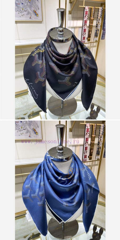 The new CL double-sided two-color silk square scarf from the Goya series is made of classic pv6lg6ju - Image 9